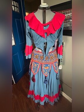 Gently Used Tribal Dance Costume 36 Bust and 44 Hip. Enormous Circle Skirt